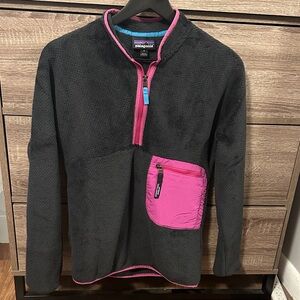 Patagonia Black and Pink Half-Zip Fleece